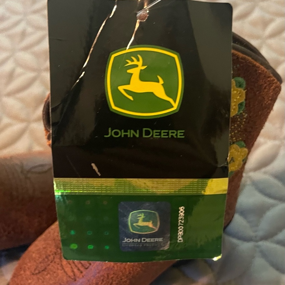 Kids John Deere Green and Brown Boots